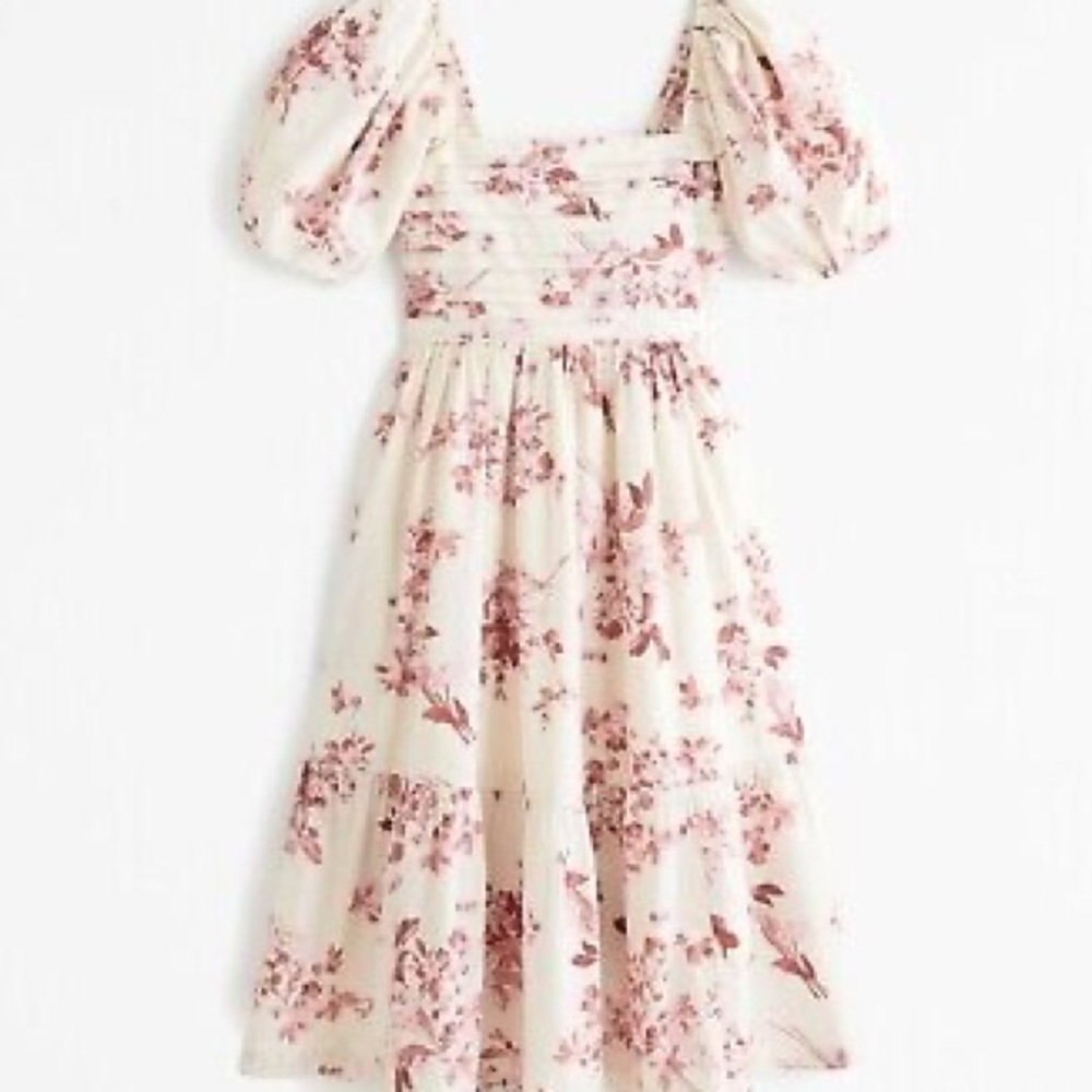 Abercrombie Emerson Midi Dress Floral/ Pink